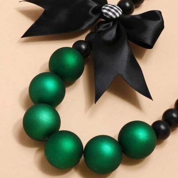 Chunky Pearls Bubblegum Bead Necklace and Earring Set - Picture 3 of 5